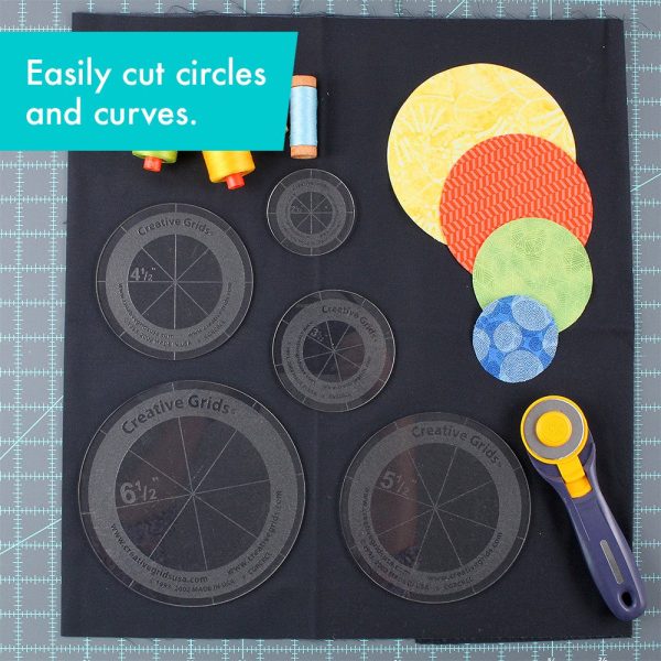 Creative Grids Quilt Ruler Circles (5 Discs with Grips) Quilt Ruler - CGRCRCL Cheap - Image 2