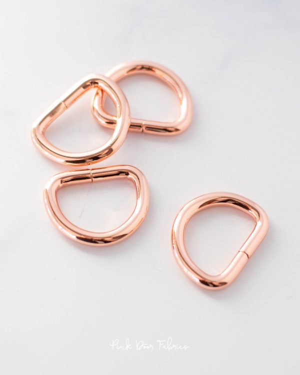 Pink Door Hardware - 1  D Ring - Rose Gold - 2 per Pkg. - PDF_RG1DR Online now - Image 2