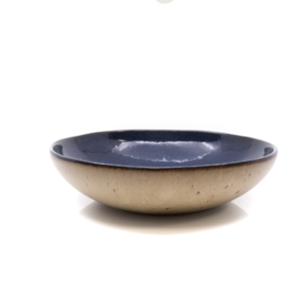 Terrafina Dark Blue Flower Seeds Pasta Soup Plate - Set of 4 on Sale - Image 4